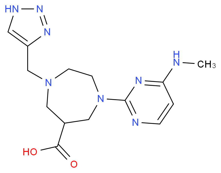 1-[4-(methylamino)pyrimidin-2-yl]-4-(1H-1,2,3-triazol-4-ylmethyl)-1,4-diazepane-6-carboxylic acid_分子结构_CAS_)