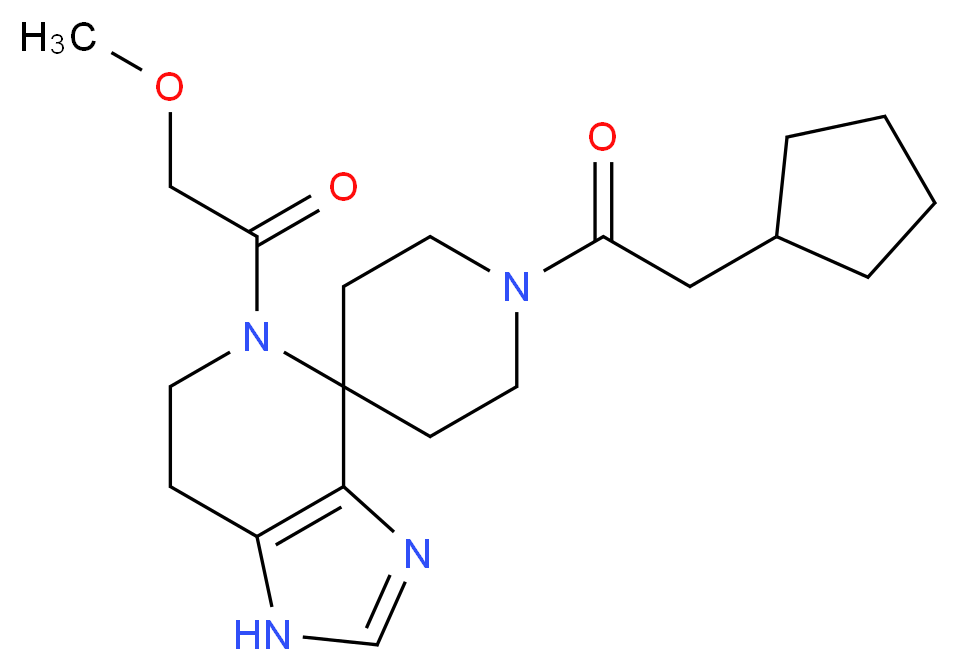 1'-(cyclopentylacetyl)-5-(methoxyacetyl)-1,5,6,7-tetrahydrospiro[imidazo[4,5-c]pyridine-4,4'-piperidine]_分子结构_CAS_)