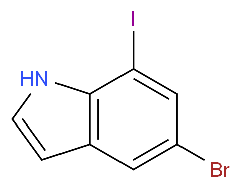 5-bromo-7-iodo-1H-indole_分子结构_CAS_123020-20-2