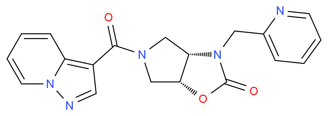 (3aS*,6aR*)-5-(pyrazolo[1,5-a]pyridin-3-ylcarbonyl)-3-(pyridin-2-ylmethyl)hexahydro-2H-pyrrolo[3,4-d][1,3]oxazol-2-one_分子结构_CAS_)