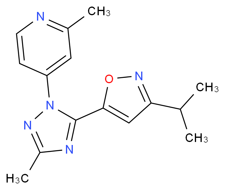 4-[5-(3-isopropylisoxazol-5-yl)-3-methyl-1H-1,2,4-triazol-1-yl]-2-methylpyridine_分子结构_CAS_)