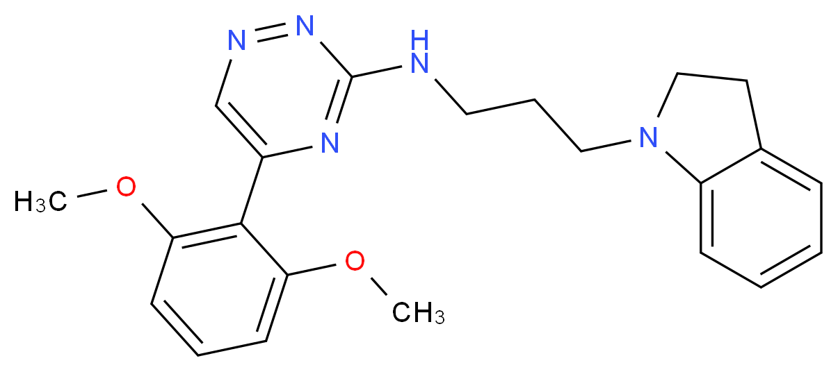 N-[3-(2,3-dihydro-1H-indol-1-yl)propyl]-5-(2,6-dimethoxyphenyl)-1,2,4-triazin-3-amine_分子结构_CAS_)