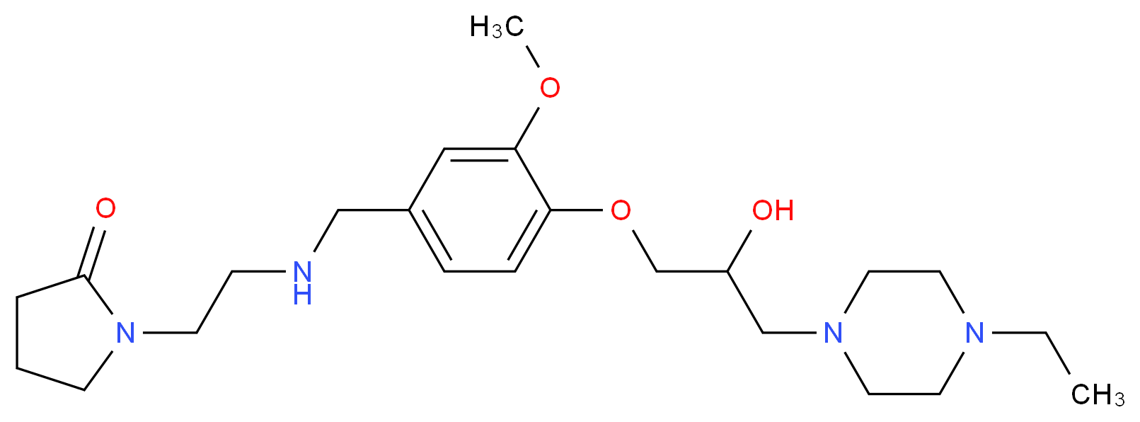 1-[2-({4-[3-(4-ethyl-1-piperazinyl)-2-hydroxypropoxy]-3-methoxybenzyl}amino)ethyl]-2-pyrrolidinone_分子结构_CAS_)