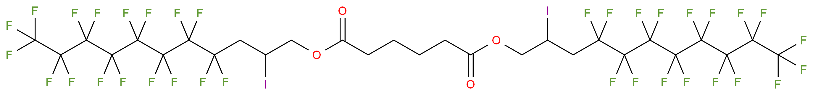 1,6-bis(4,4,5,5,6,6,7,7,8,8,9,9,10,10,11,11,11-heptadecafluoro-2-iodoundecyl) hexanedioate_分子结构_CAS_238742-84-2