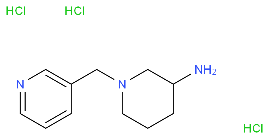 1-(Pyridin-3-ylmethyl)piperidin-3-amine trihydrochloride_分子结构_CAS_)