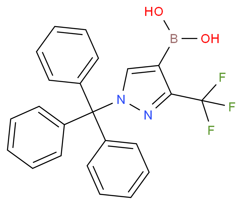 [3-(TRIFLUOROMETHYL)-1-TRITYL-1H-PYRAZOL-4-YL]BORONIC ACID_分子结构_CAS_474706-58-6)