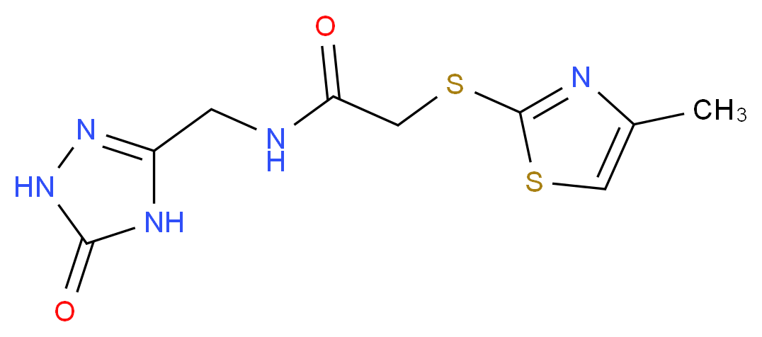 2-[(4-methyl-1,3-thiazol-2-yl)thio]-N-[(5-oxo-4,5-dihydro-1H-1,2,4-triazol-3-yl)methyl]acetamide_分子结构_CAS_)