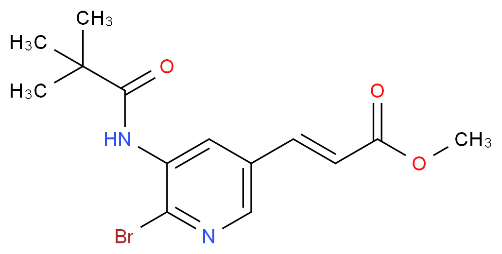 Methyl 3-(6-bromo-5-pivalamidopyridin-3-yl)acrylate_分子结构_CAS_)