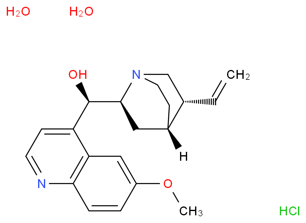 (R)-[(2S,4S,5R)-5-ethenyl-1-azabicyclo[2.2.2]octan-2-yl](6-methoxyquinolin-4-yl)methanol dihydrate hydrochloride_分子结构_CAS_6119-47-7