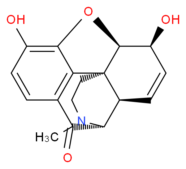 (1S,5R,13R,14S,17R)-10,14-dihydroxy-4-methyl-12-oxa-4-azapentacyclo[9.6.1.0<sup>1</sup>,<sup>1</sup><sup>3</sup>.0<sup>5</sup>,<sup>1</sup><sup>7</sup>.0<sup>7</sup>,<sup>1</sup><sup>8</sup>]octadeca-7(18),8,10,15-tetraen-6-one_分子结构_CAS_68254-48-8