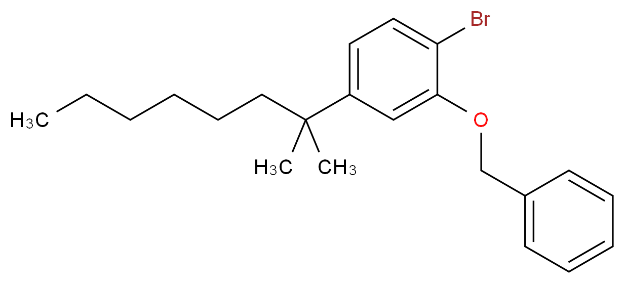 1-Bromo-4-(1,1-dimethylheptyl)-2-(phenylmethoxy)-benzene_分子结构_CAS_70120-16-0)