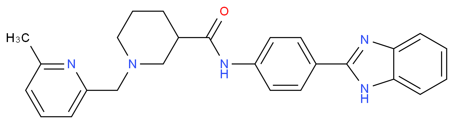N-[4-(1H-benzimidazol-2-yl)phenyl]-1-[(6-methyl-2-pyridinyl)methyl]-3-piperidinecarboxamide_分子结构_CAS_)