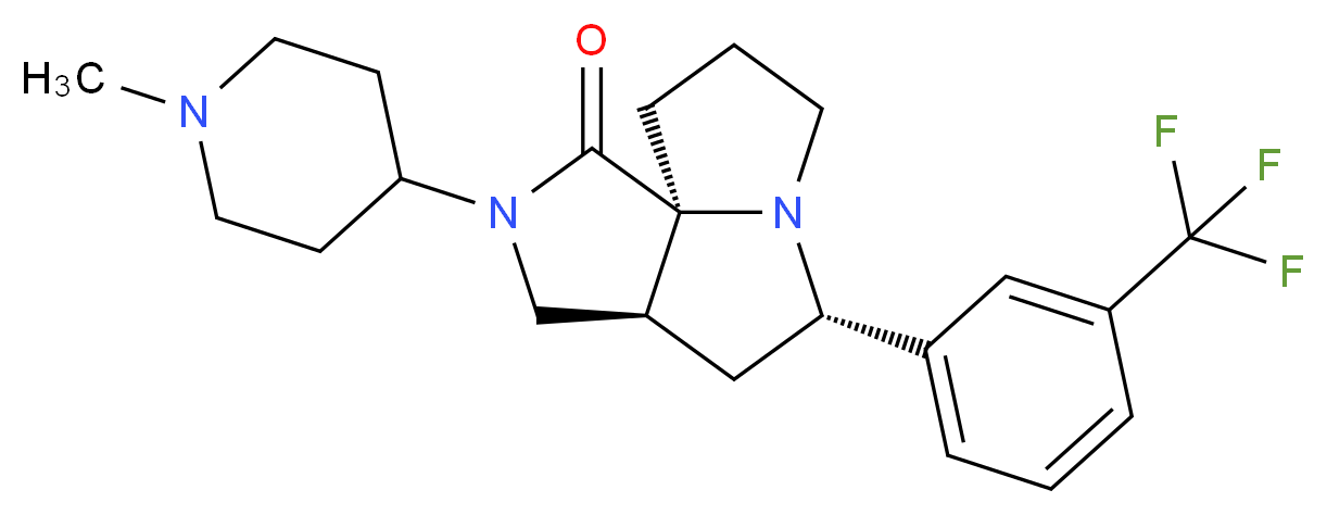 (3aS*,5S*,9aS*)-2-(1-methyl-4-piperidinyl)-5-[3-(trifluoromethyl)phenyl]hexahydro-7H-pyrrolo[3,4-g]pyrrolizin-1(2H)-one_分子结构_CAS_)
