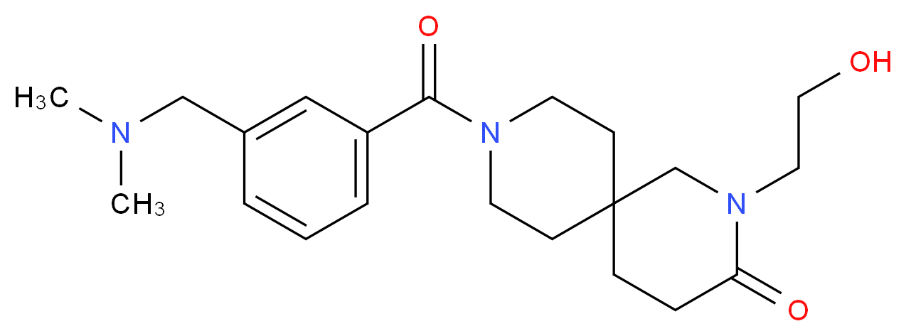 9-{3-[(dimethylamino)methyl]benzoyl}-2-(2-hydroxyethyl)-2,9-diazaspiro[5.5]undecan-3-one_分子结构_CAS_)