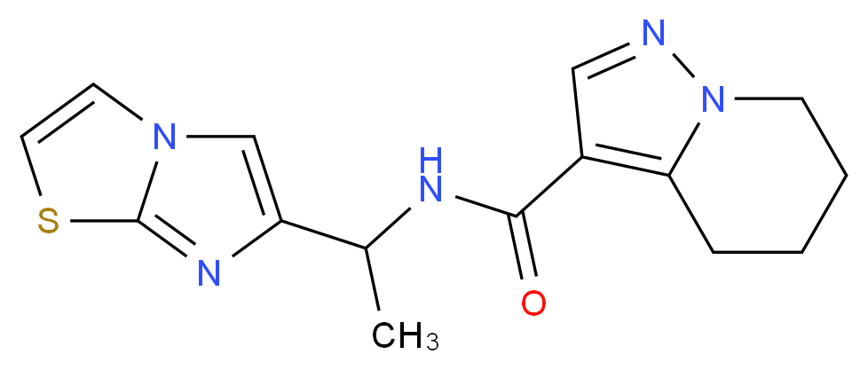 N-(1-imidazo[2,1-b][1,3]thiazol-6-ylethyl)-4,5,6,7-tetrahydropyrazolo[1,5-a]pyridine-3-carboxamide_分子结构_CAS_)