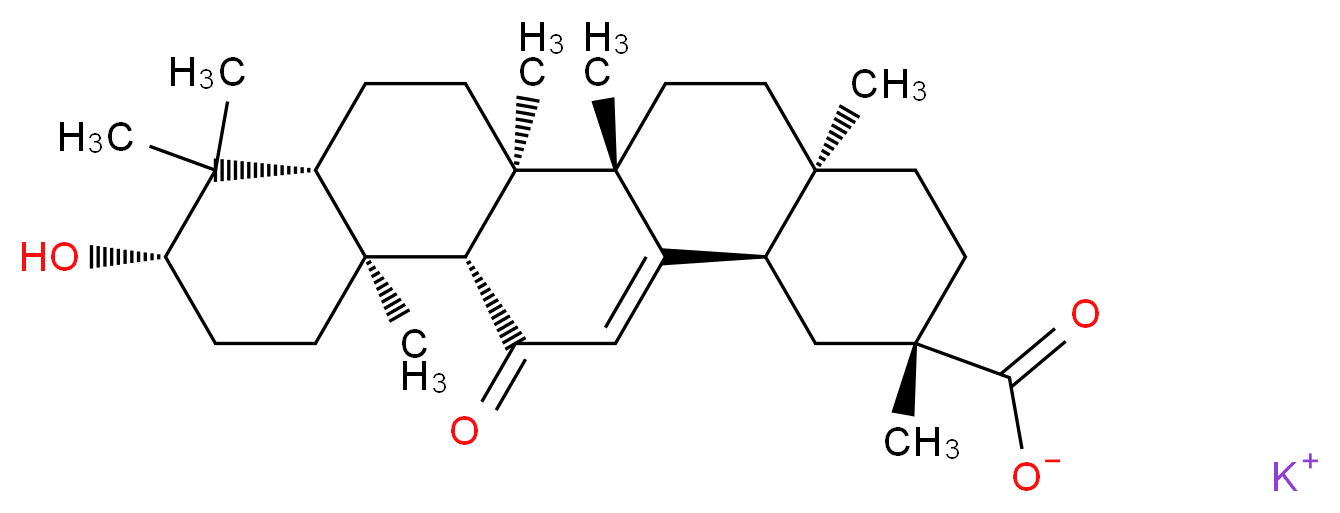 18β-Glycyrrhetinic acid potassium salt_分子结构_CAS_85985-61-1)