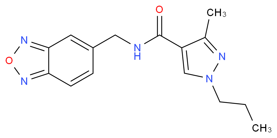 N-(2,1,3-benzoxadiazol-5-ylmethyl)-3-methyl-1-propyl-1H-pyrazole-4-carboxamide_分子结构_CAS_)