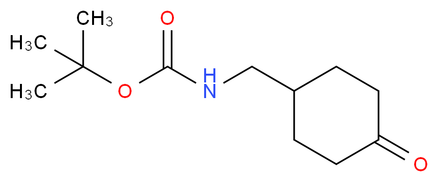 (4-Oxo-cyclohexylmethyl)-carbamic acid tert-butyl ester_分子结构_CAS_809273-70-9)