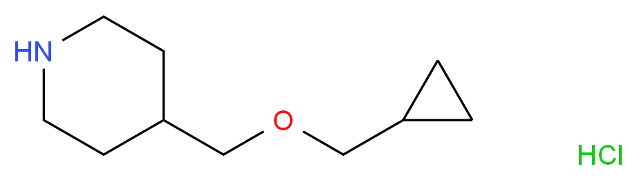 4-[(Cyclopropylmethoxy)methyl]piperidine hydrochloride_分子结构_CAS_1093652-85-7)