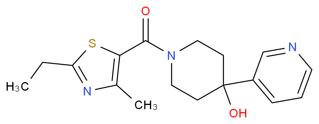 1-[(2-ethyl-4-methyl-1,3-thiazol-5-yl)carbonyl]-4-pyridin-3-ylpiperidin-4-ol_分子结构_CAS_)