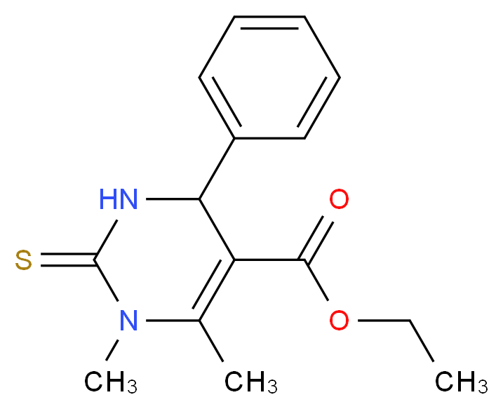 Ethyl 1,6-dimethyl-4-phenyl-2-thioxo-1,2,3,4-tetrahydro-5-pyrimidinecarboxylate_分子结构_CAS_108958-81-2)