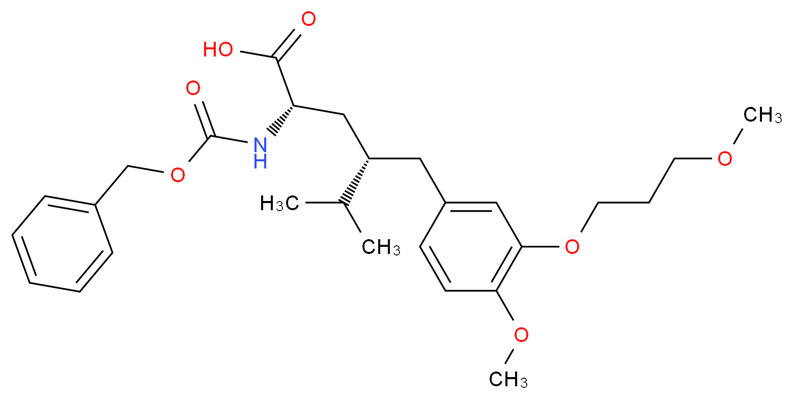 (αS,γS)-4-Methoxy-3-(3-methoxypropoxy)-γ-(1-methylethyl)-α-[[(phenylmethoxy)carbonyl]amino]benzenepentanoic Acid_分子结构_CAS_900811-41-8)