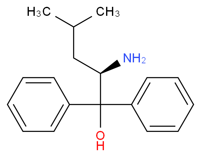 (R)-(+)-2-氨基-4-甲基-1,1-二苯基-1-戊醇_分子结构_CAS_161832-74-2)