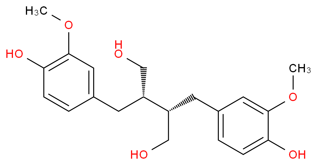 (2S,3S)-2,3-bis[(4-hydroxy-3-methoxyphenyl)methyl]butane-1,4-diol_分子结构_CAS_75365-01-4