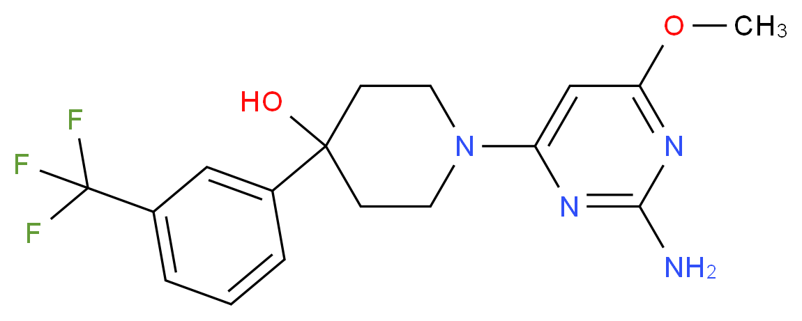 1-(2-amino-6-methoxy-4-pyrimidinyl)-4-[3-(trifluoromethyl)phenyl]-4-piperidinol_分子结构_CAS_)