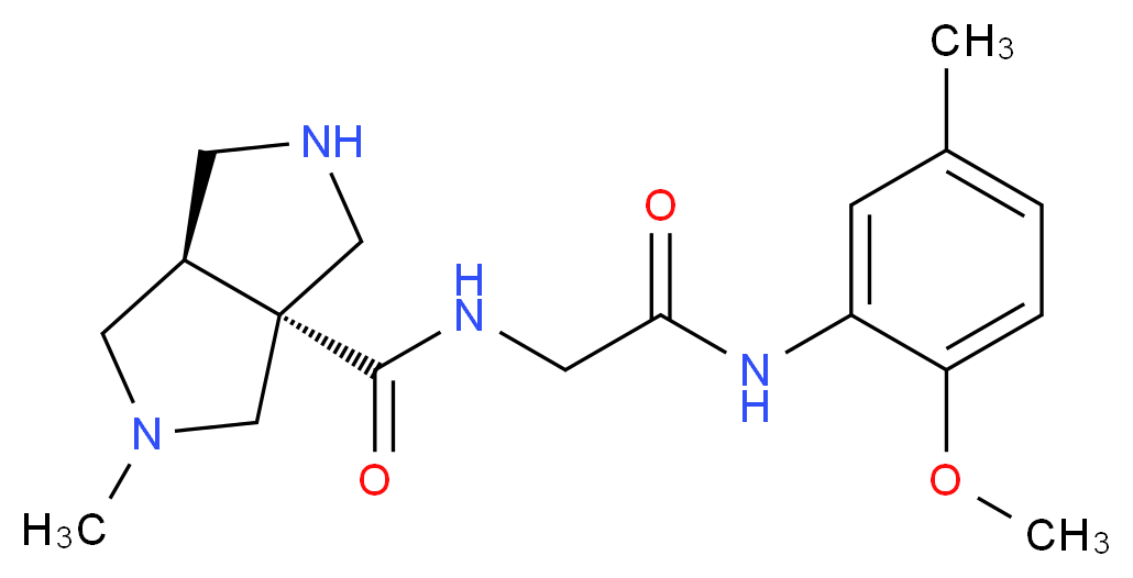 (3aR*,6aR*)-N-{2-[(2-methoxy-5-methylphenyl)amino]-2-oxoethyl}-2-methylhexahydropyrrolo[3,4-c]pyrrole-3a(1H)-carboxamide_分子结构_CAS_)