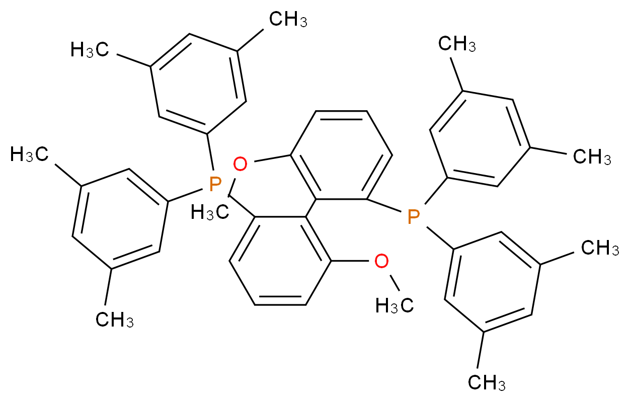 (2-{2-[bis(3,5-dimethylphenyl)phosphanyl]-6-methoxyphenyl}-3-methoxyphenyl)bis(3,5-dimethylphenyl)phosphane_分子结构_CAS_394248-45-4