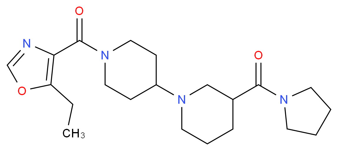 1'-[(5-ethyl-1,3-oxazol-4-yl)carbonyl]-3-(pyrrolidin-1-ylcarbonyl)-1,4'-bipiperidine_分子结构_CAS_)