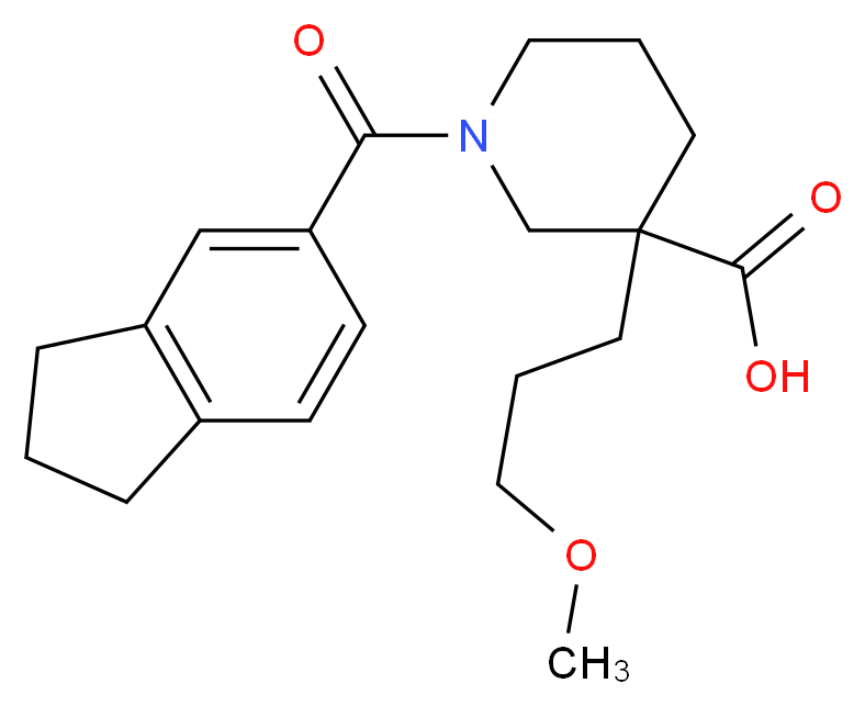 1-(2,3-dihydro-1H-inden-5-ylcarbonyl)-3-(3-methoxypropyl)-3-piperidinecarboxylic acid_分子结构_CAS_)