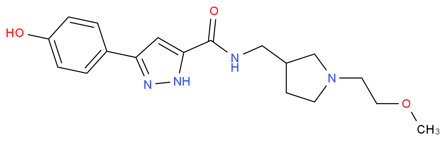3-(4-hydroxyphenyl)-N-{[1-(2-methoxyethyl)-3-pyrrolidinyl]methyl}-1H-pyrazole-5-carboxamide_分子结构_CAS_)