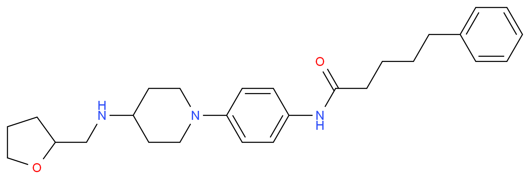 5-phenyl-N-(4-{4-[(tetrahydro-2-furanylmethyl)amino]-1-piperidinyl}phenyl)pentanamide_分子结构_CAS_)