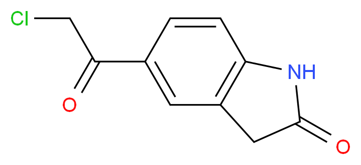 5-(2-chloroacetyl)-2,3-dihydro-1H-indol-2-one_分子结构_CAS_65435-04-3