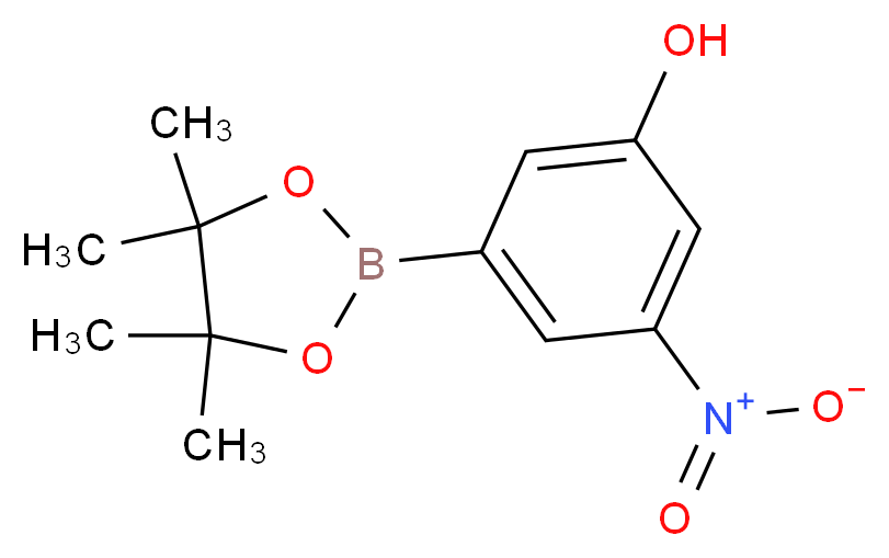 3-nitro-5-(tetramethyl-1,3,2-dioxaborolan-2-yl)phenol_分子结构_CAS_1158236-73-7