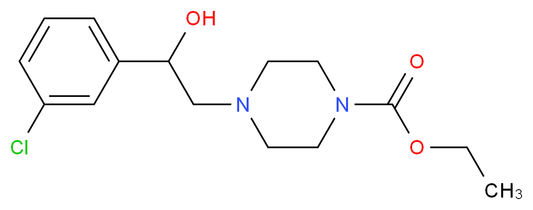 Ethyl 4-[2-(3-chlorophenyl)-2-hydroxyethyl]piperazine-1-carboxylate_分子结构_CAS_)