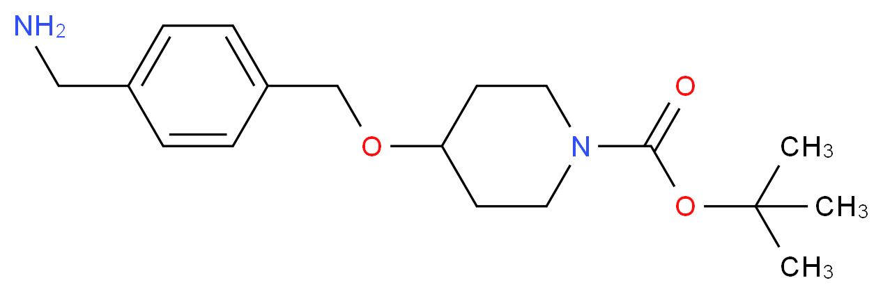 tert-butyl 4-{[4-(aminomethyl)phenyl]methoxy}piperidine-1-carboxylate_分子结构_CAS_946409-35-4