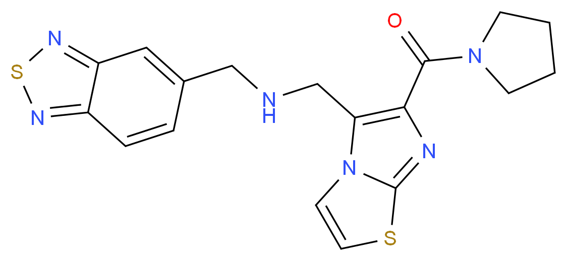 (2,1,3-benzothiadiazol-5-ylmethyl){[6-(1-pyrrolidinylcarbonyl)imidazo[2,1-b][1,3]thiazol-5-yl]methyl}amine_分子结构_CAS_)