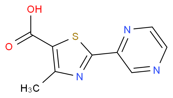 4-methyl-2-(pyrazin-2-yl)-1,3-thiazole-5-carboxylic acid_分子结构_CAS_216959-92-1