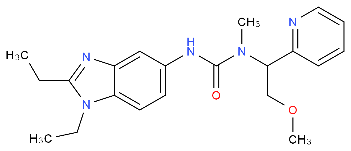 N'-(1,2-diethyl-1H-benzimidazol-5-yl)-N-(2-methoxy-1-pyridin-2-ylethyl)-N-methylurea_分子结构_CAS_)