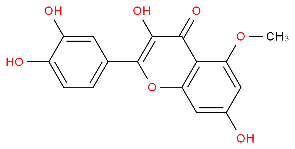 2-(3,4-dihydroxyphenyl)-3,7-dihydroxy-5-methoxy-4H-chromen-4-one_分子结构_CAS_529-51-1