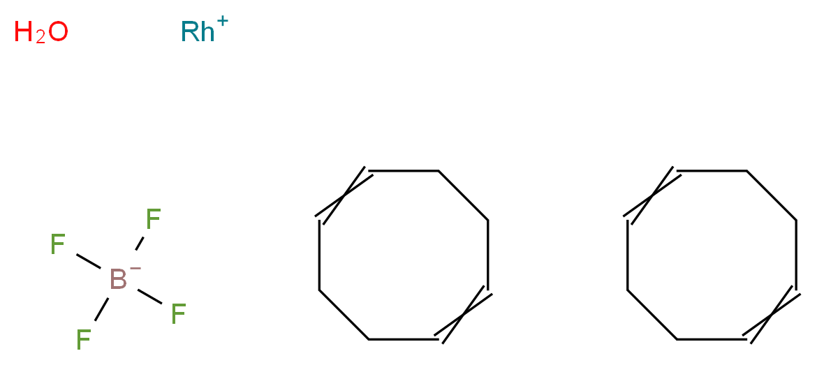 λ<sup>1</sup>-rhodium(1+) ion bis(cycloocta-1,5-diene) tetrafluoroboranuide hydrate_分子结构_CAS_207124-65-0