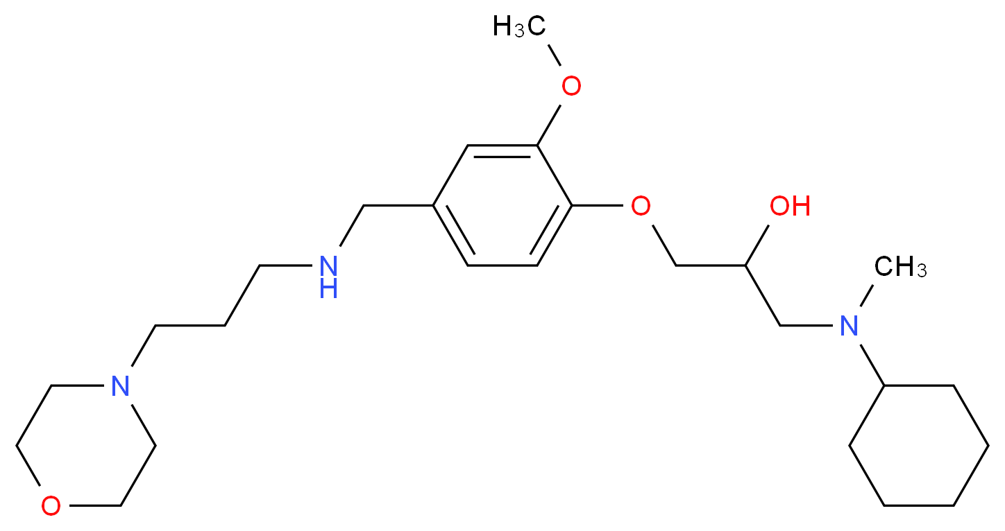 1-[cyclohexyl(methyl)amino]-3-[2-methoxy-4-({[3-(4-morpholinyl)propyl]amino}methyl)phenoxy]-2-propanol_分子结构_CAS_)