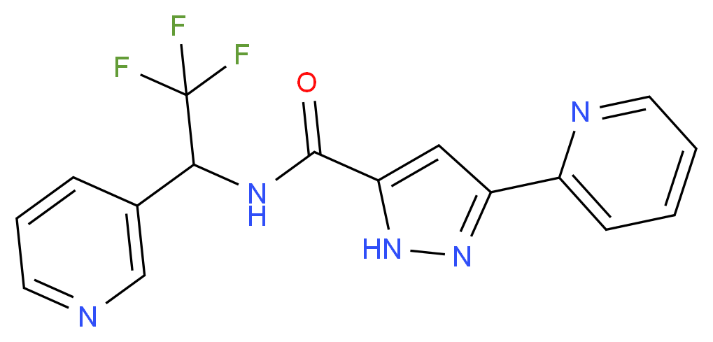 3-pyridin-2-yl-N-(2,2,2-trifluoro-1-pyridin-3-ylethyl)-1H-pyrazole-5-carboxamide_分子结构_CAS_)