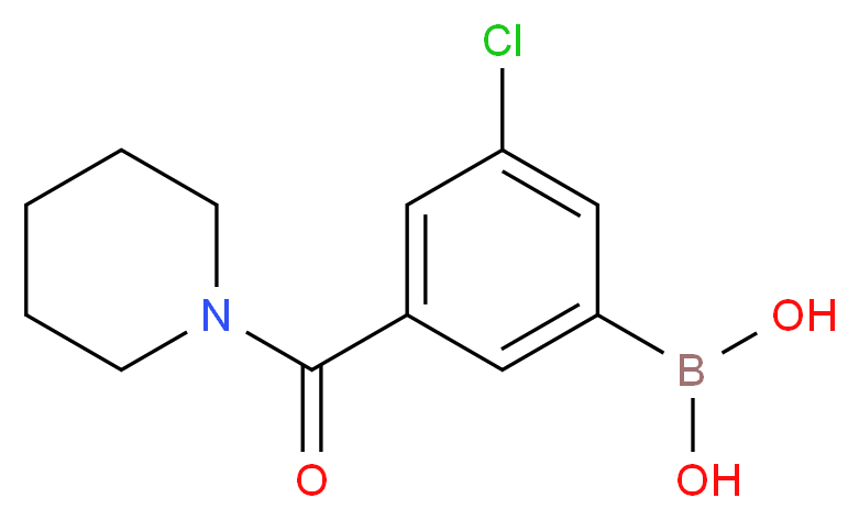 (3-Chloro-5-(piperidine-1-carbonyl)phenyl)boronic acid_分子结构_CAS_957120-47-7)