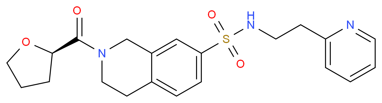 N-(2-pyridin-2-ylethyl)-2-[(2R)-tetrahydrofuran-2-ylcarbonyl]-1,2,3,4-tetrahydroisoquinoline-7-sulfonamide_分子结构_CAS_)