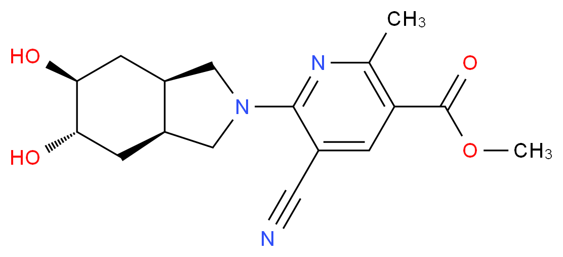 methyl 5-cyano-6-[(3aR*,5S*,6S*,7aS*)-5,6-dihydroxyoctahydro-2H-isoindol-2-yl]-2-methylnicotinate_分子结构_CAS_)