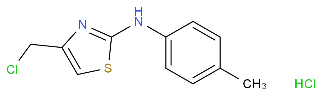 4-(chloromethyl)-N-(4-methylphenyl)-1,3-thiazol-2-amine hydrochloride_分子结构_CAS_33188-18-0